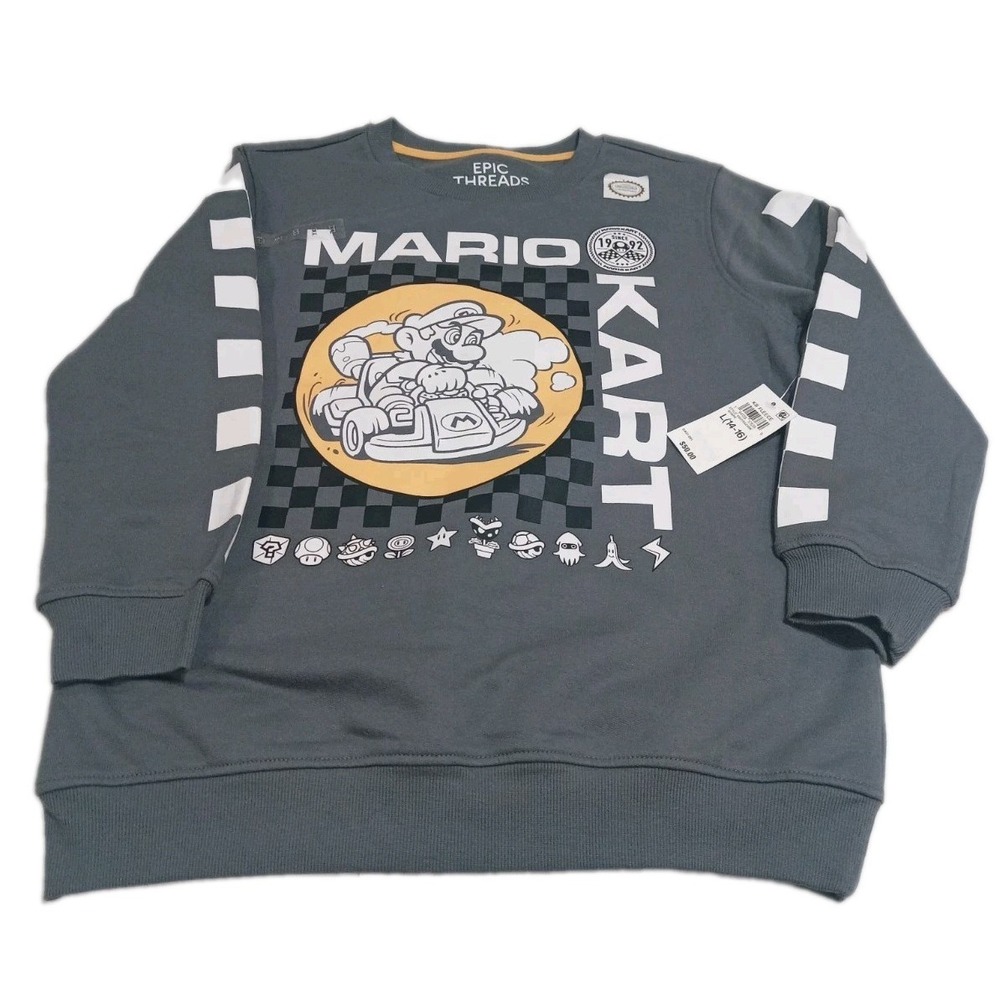 Official Nintendo Mario Kart long sleeve boys shirt size L